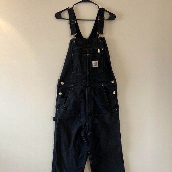 Carhartt Men's Black Bib Overall - Relaxed Fit - Duck Size 30x32 - Picture 1 of 10